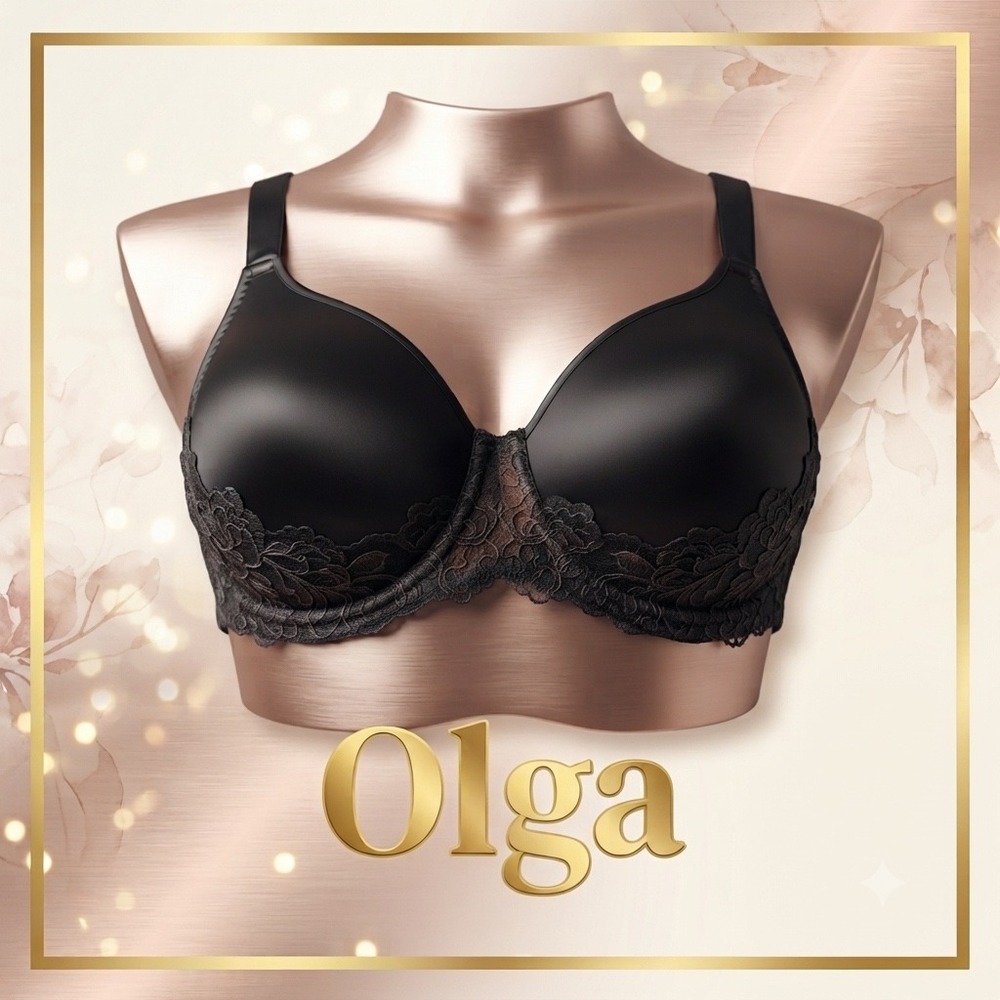 Olga by Warners 36D Full Coverage Underwire Lace Bra Adjustable Support EUC